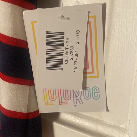 NWT Lularoe Christy XS red, white & blue stripes - Picture 2 of 5
